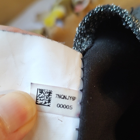 American Eagle Outfitters Silver and Black Glitter Ankle Boots Chunky Heel SZ 9 - Picture 8 of 11